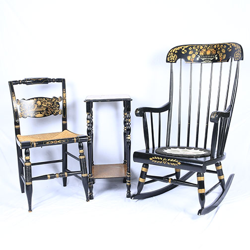 Hitchcock Style Chairs and Table