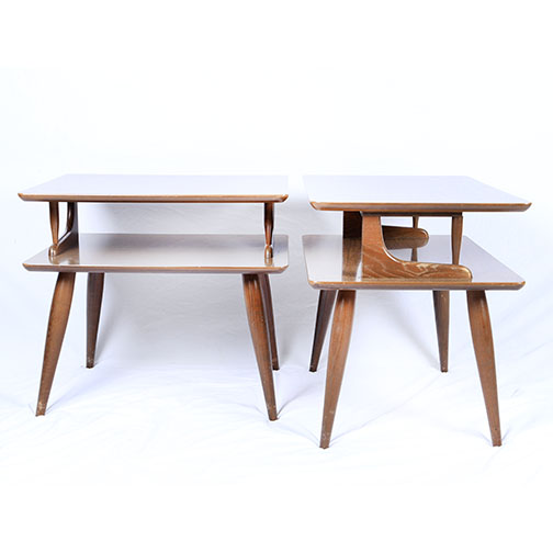 Mid Century Modern Two Tier Accent Tables