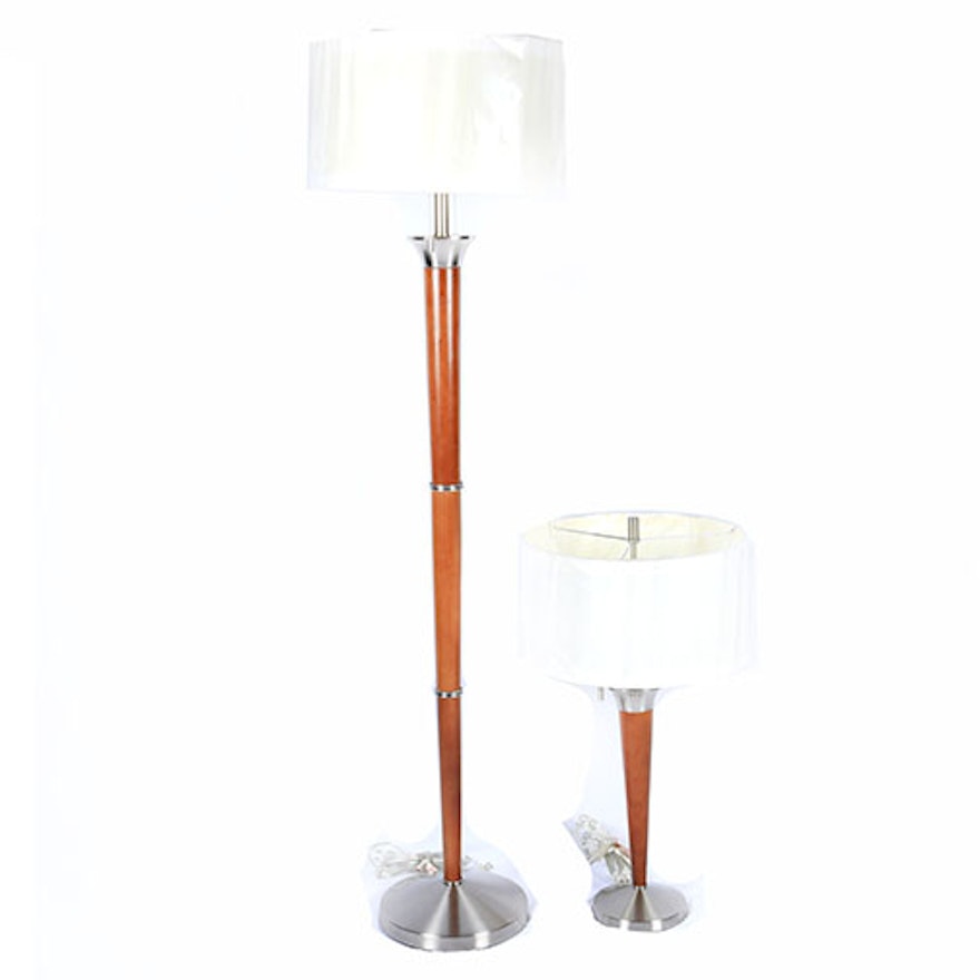 Table Lamp and Floor Lamp Set