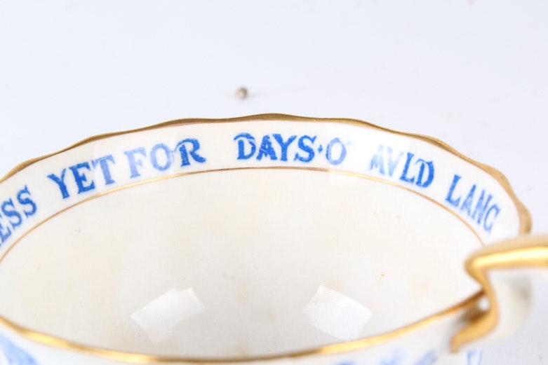 "Auld Lange Syne" Porcelain Teacup by Copeland Spode