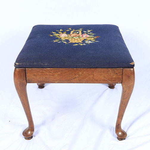 A Collection Of Needlepoint Chairs And Stool