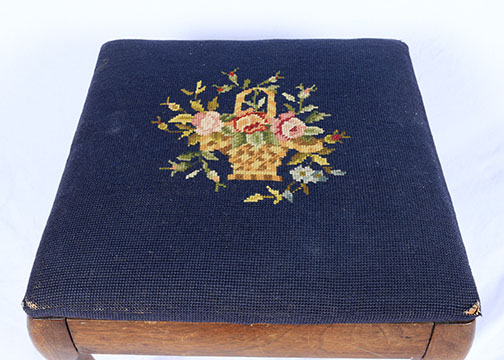 A Collection Of Needlepoint Chairs And Stool