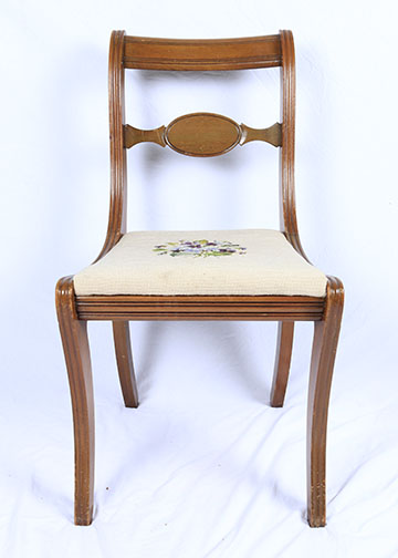 A Collection Of Needlepoint Chairs And Stool