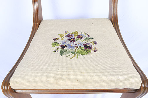 A Collection Of Needlepoint Chairs And Stool
