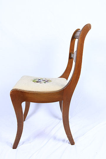 A Collection Of Needlepoint Chairs And Stool