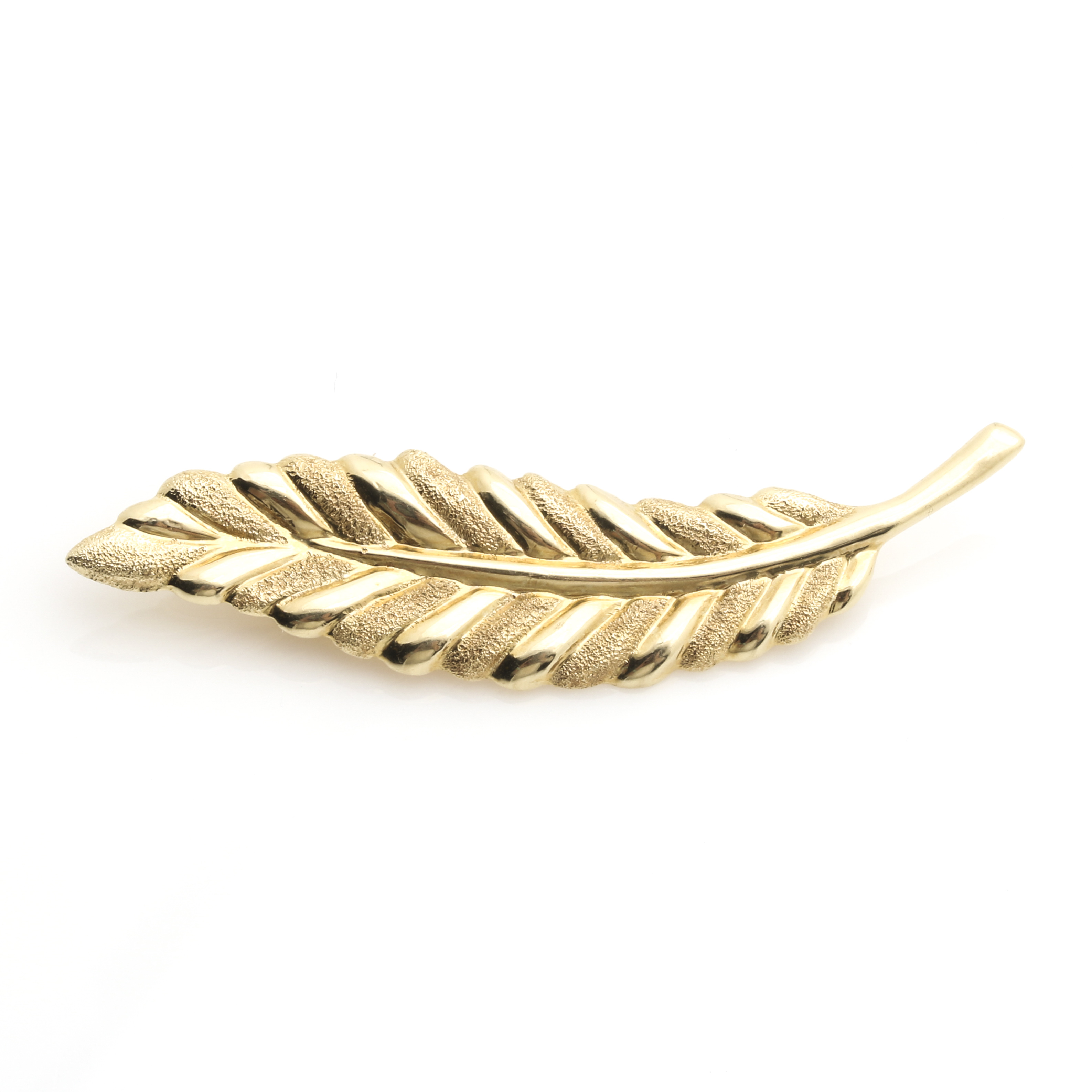 14K Yellow Gold Feather Pin and 12K Two-Tone Gold Game Bird Tie Tac