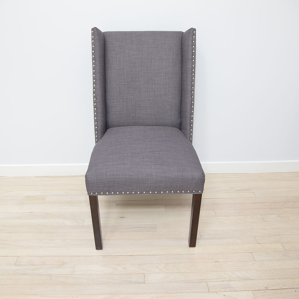 Pair of Gray Upholstered Side Chair