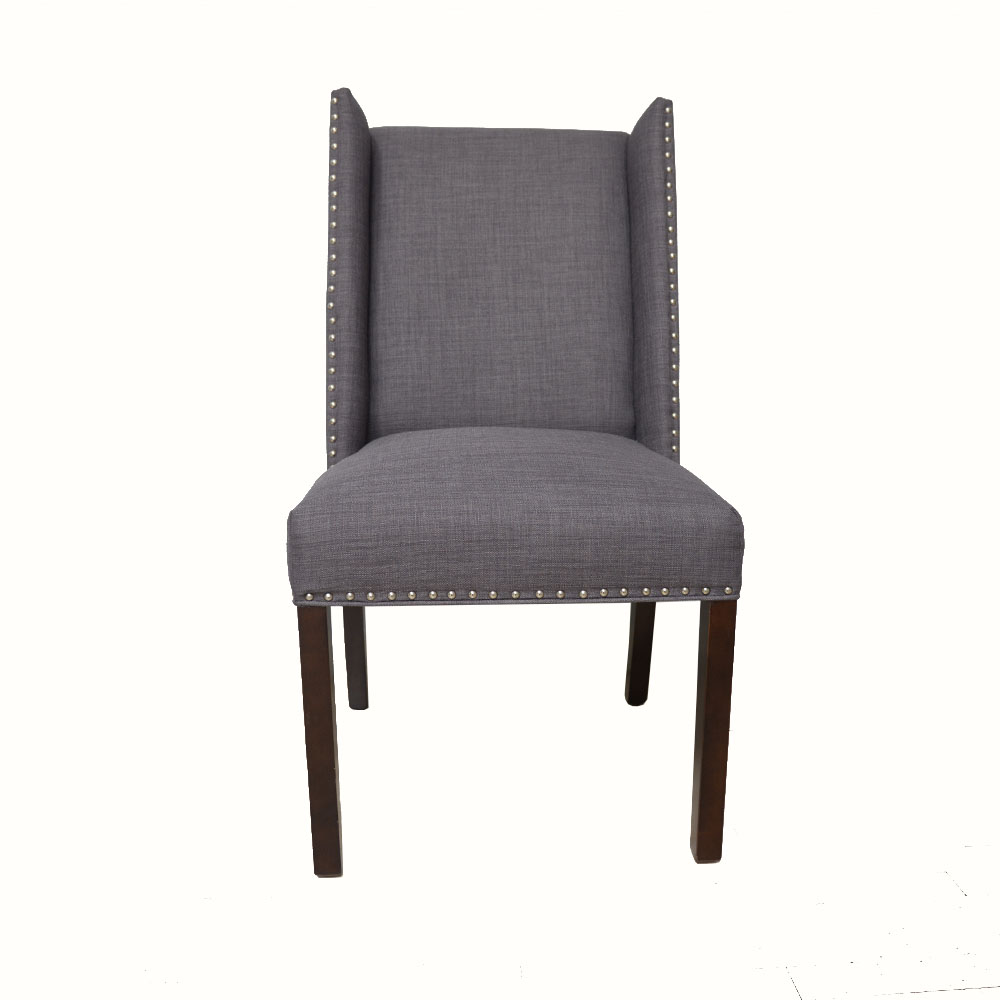 Pair of Gray Upholstered Side Chair