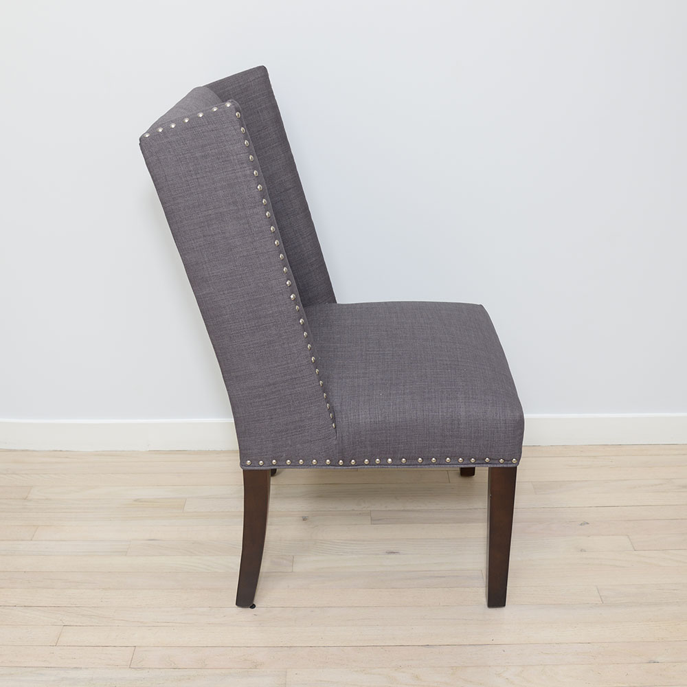 Pair of Gray Upholstered Side Chair