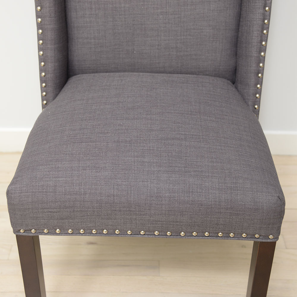 Pair of Gray Upholstered Side Chair