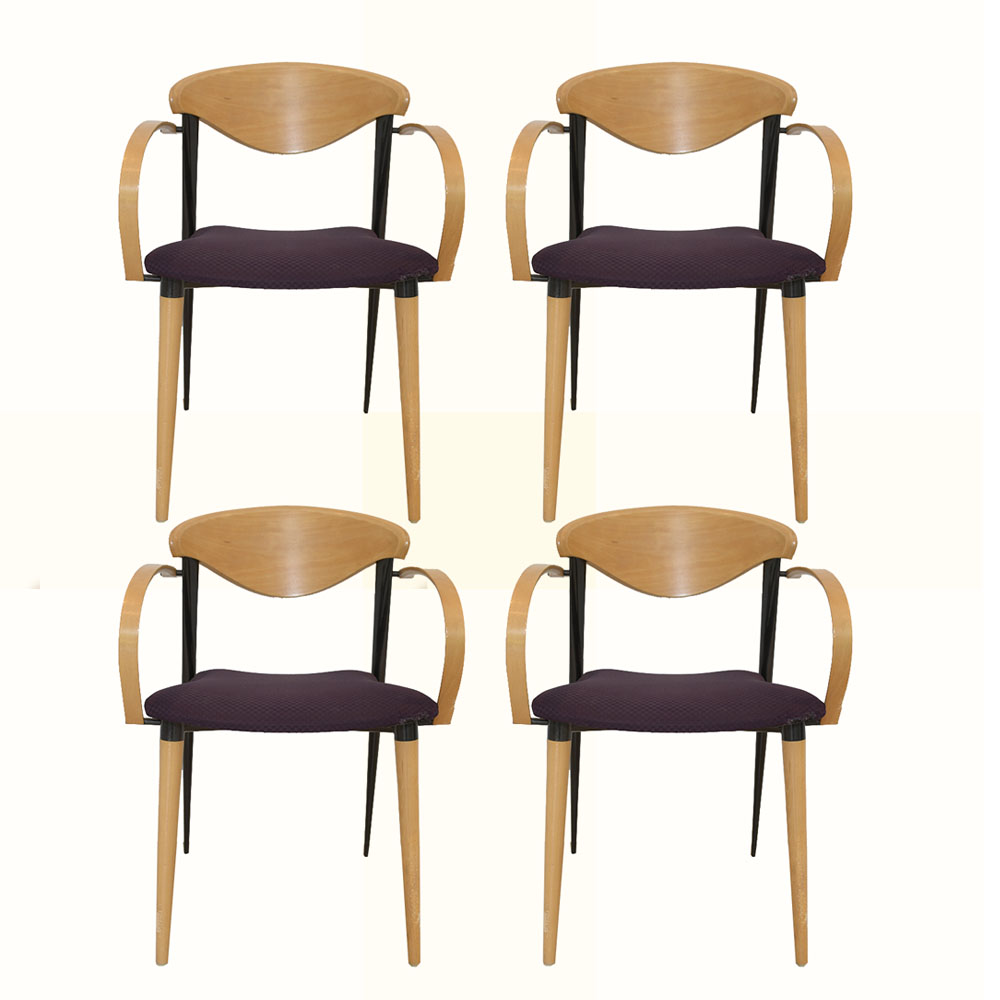 Modern Style Maple Stackable Armchairs