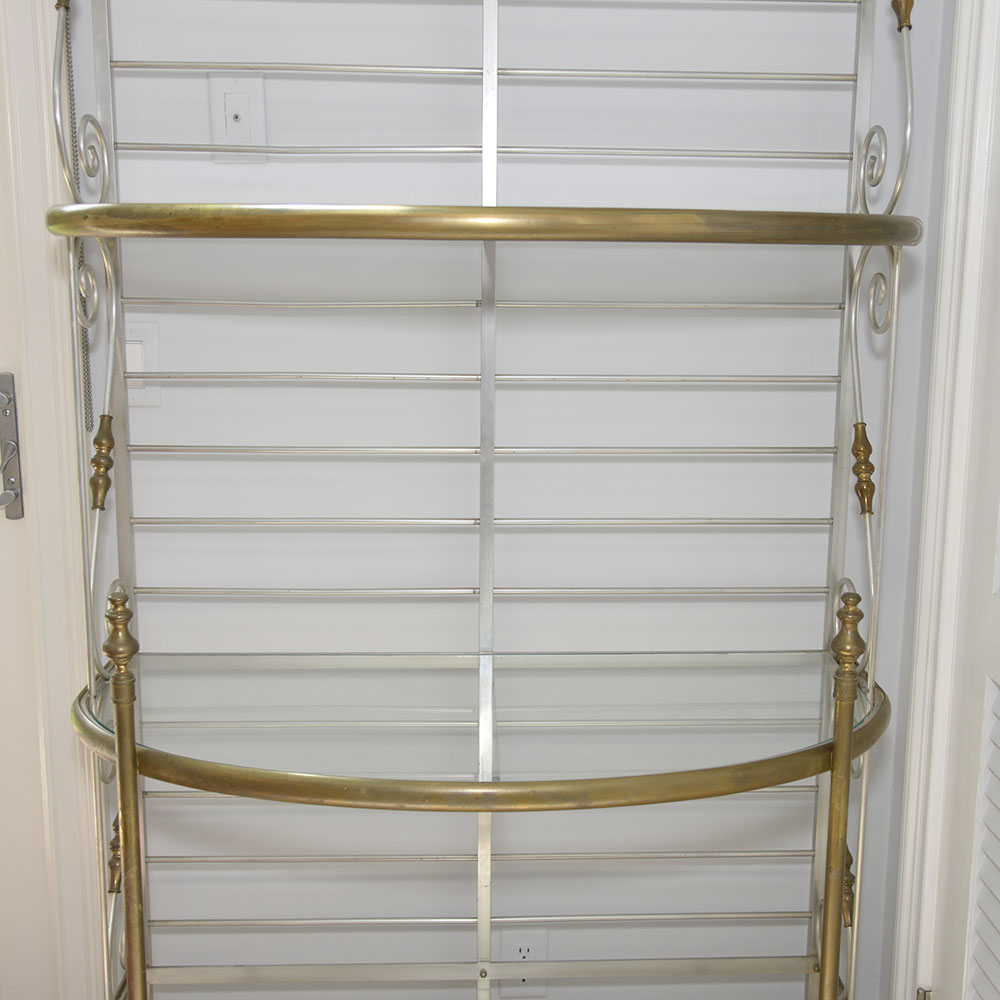 Metal and Glass Etagere