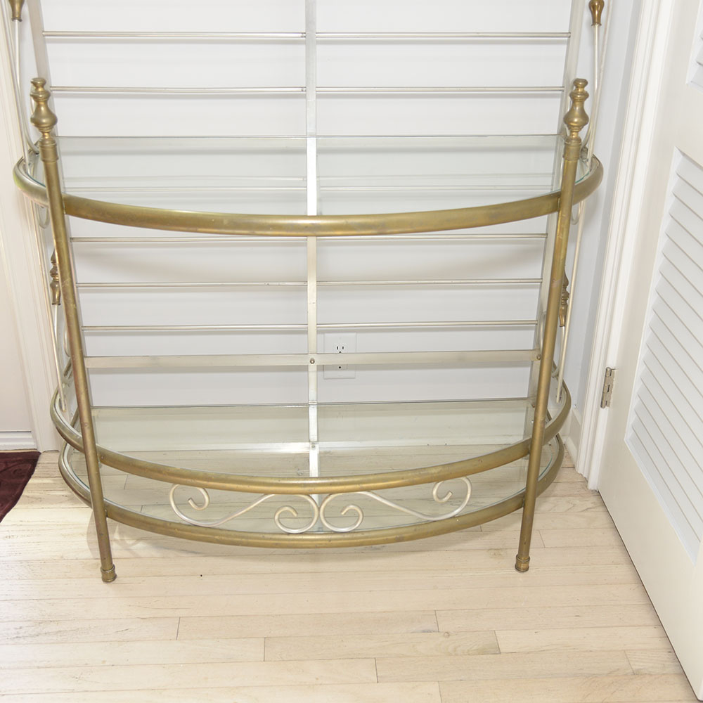 Metal and Glass Etagere