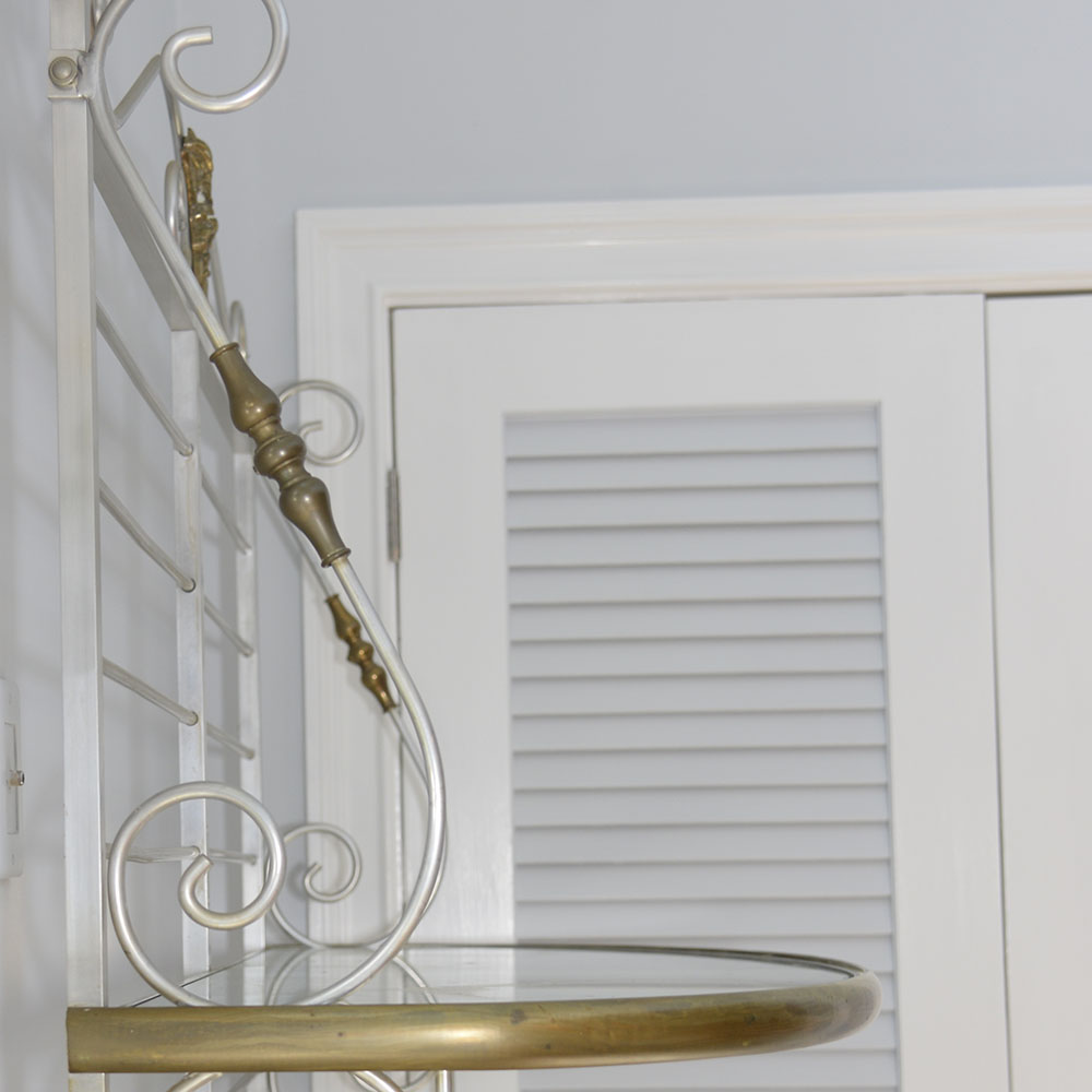 Metal and Glass Etagere