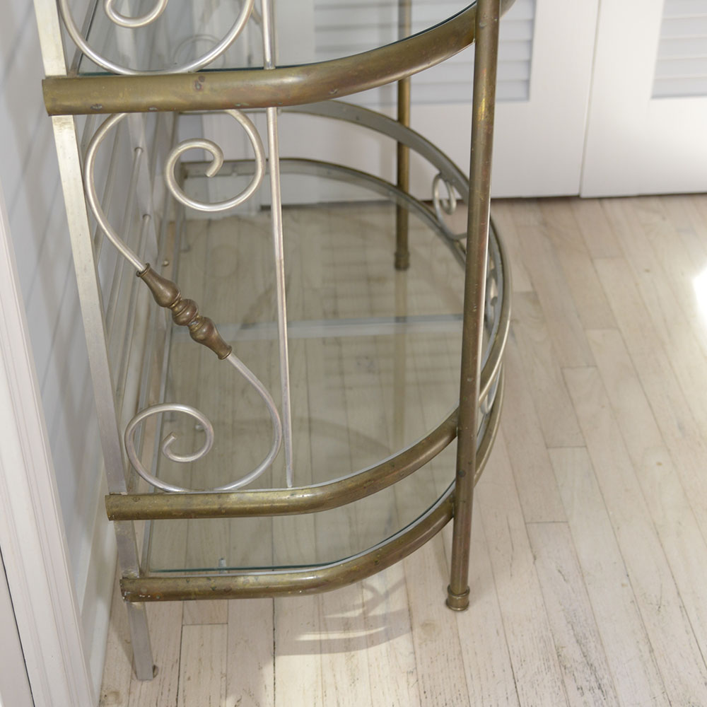 Metal and Glass Etagere