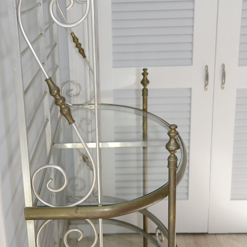Metal and Glass Etagere