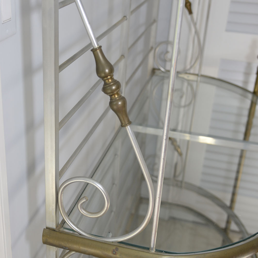 Metal and Glass Etagere