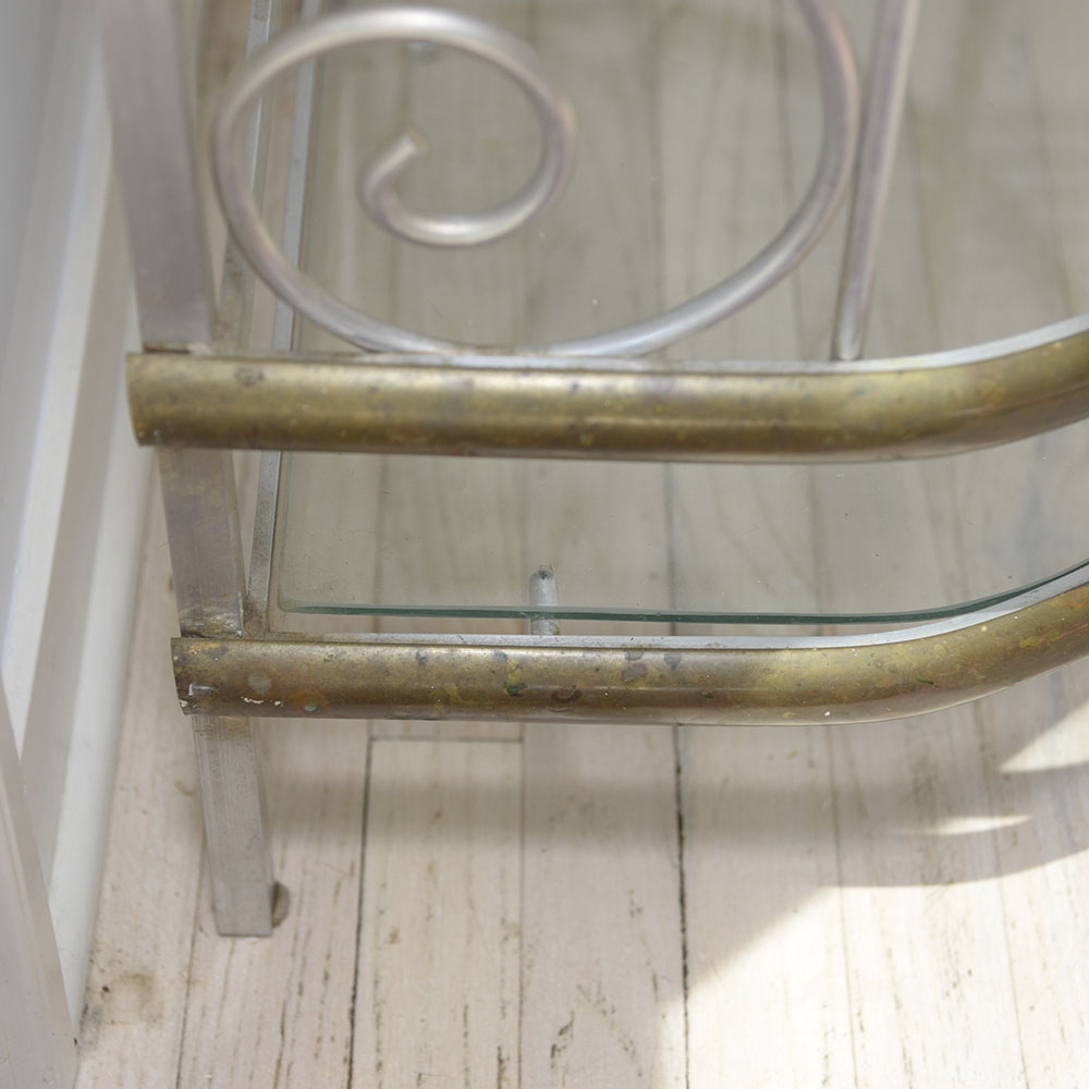 Metal and Glass Etagere