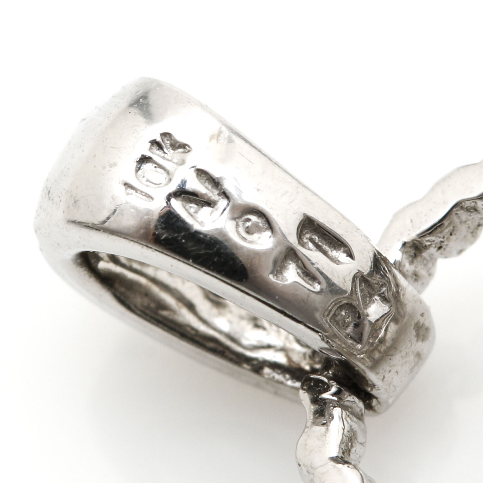 10K White Gold Blue Sapphire and Diamond Purse Pendant