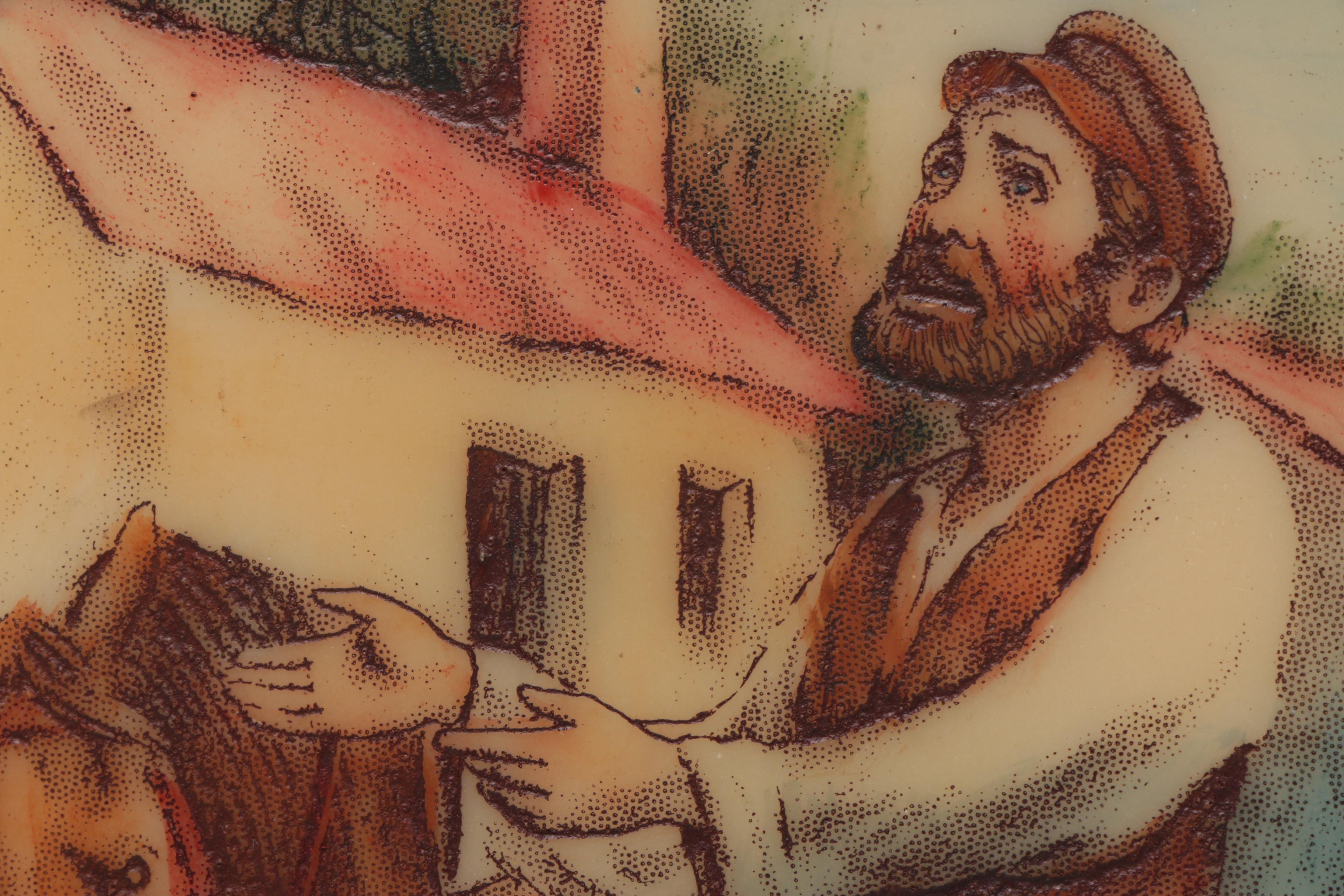 Maurleon Vintage Artini Hand Painted Engraving On Resin