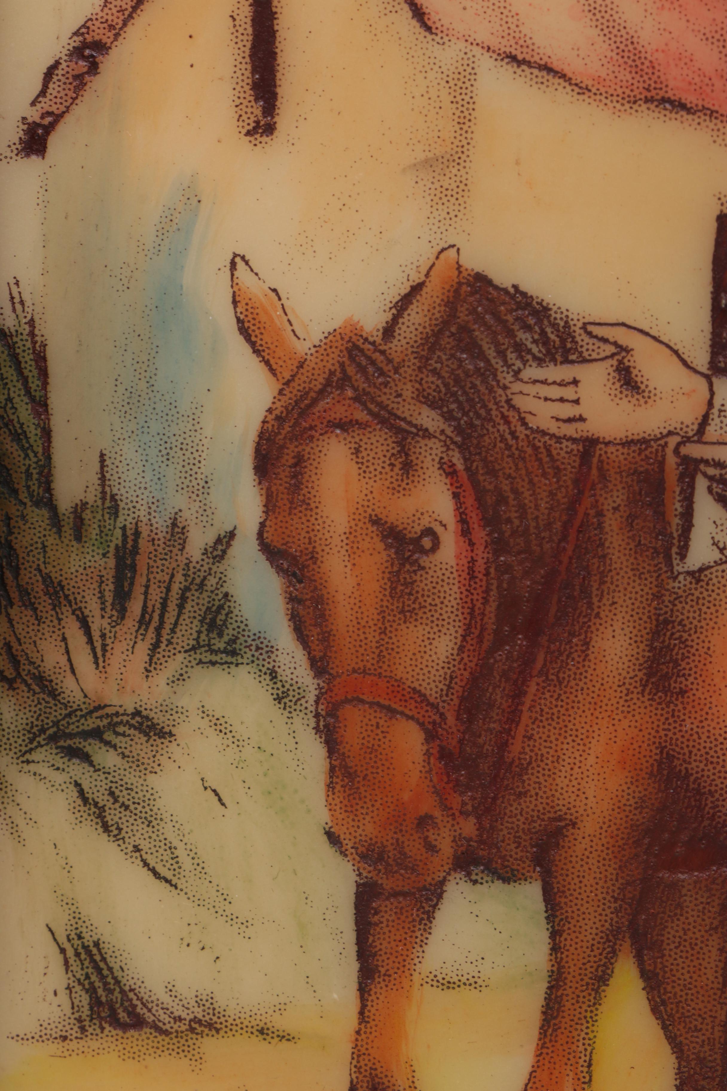 Maurleon Vintage Artini Hand Painted Engraving On Resin