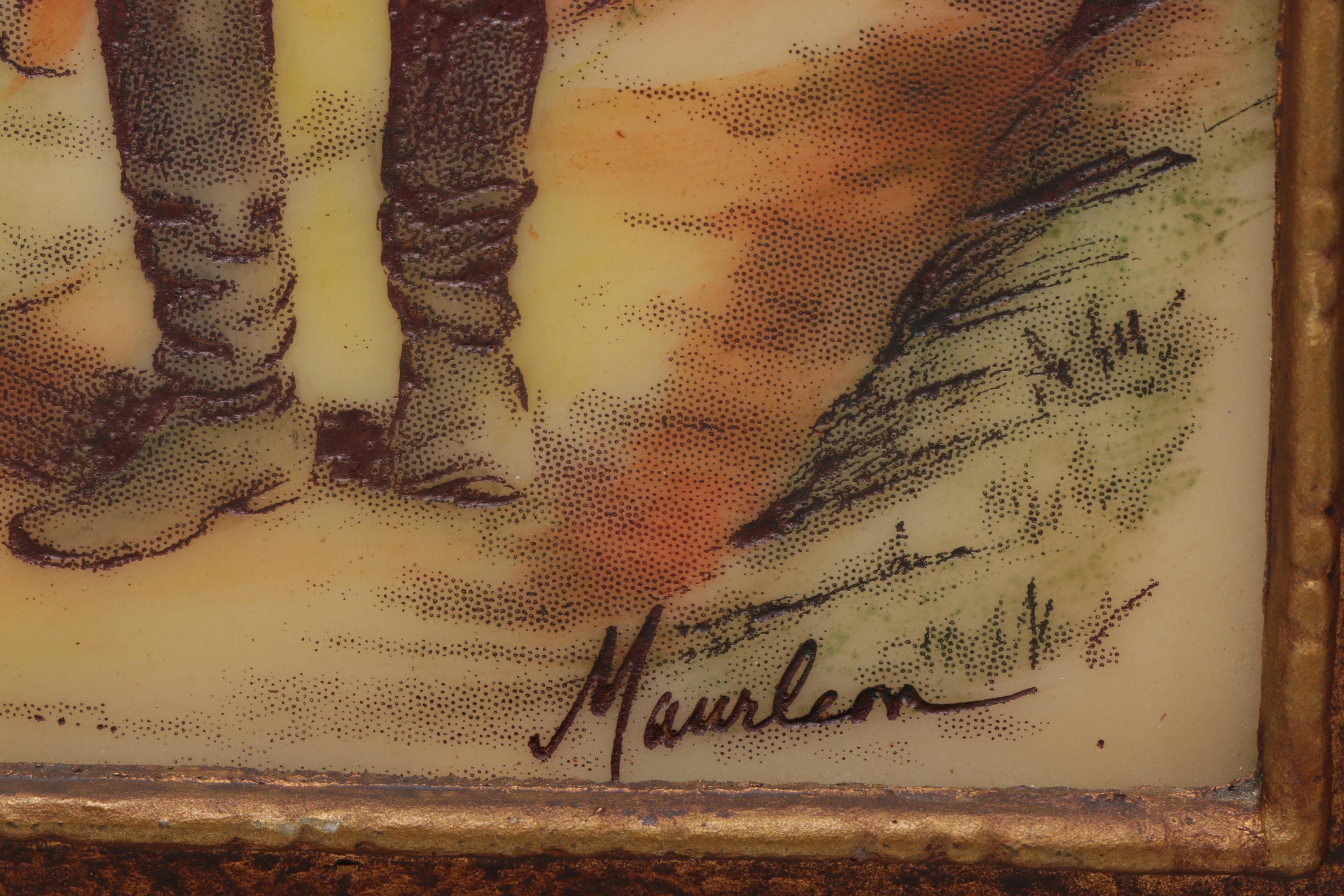 Maurleon Vintage Artini Hand Painted Engraving On Resin