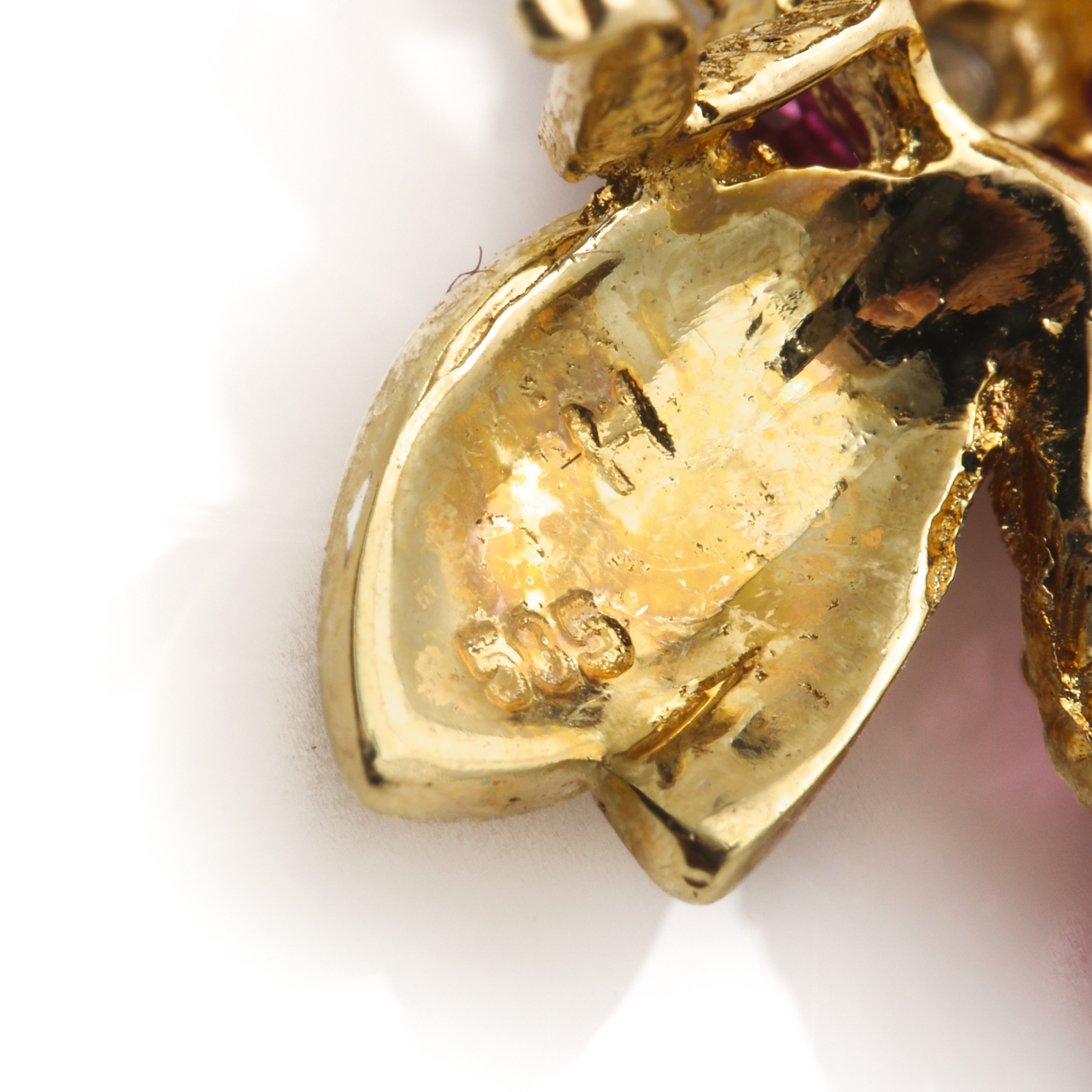 14K 1.11 CTW Ruby and Diamond and 10K Amethyst Bee Brooches