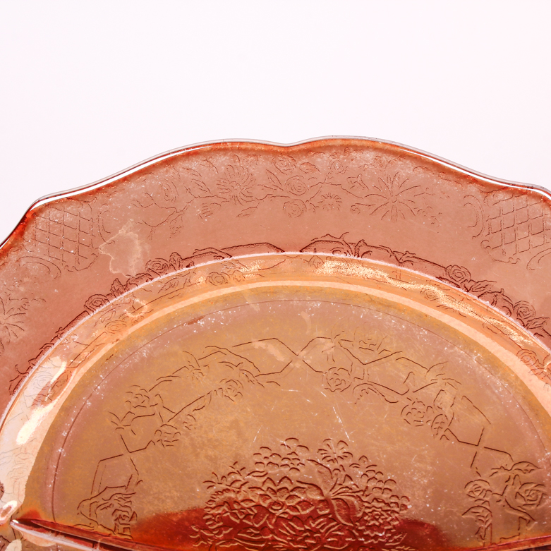 Set of Federal "Normandie" Marigold Carnival Glass Grill Plates