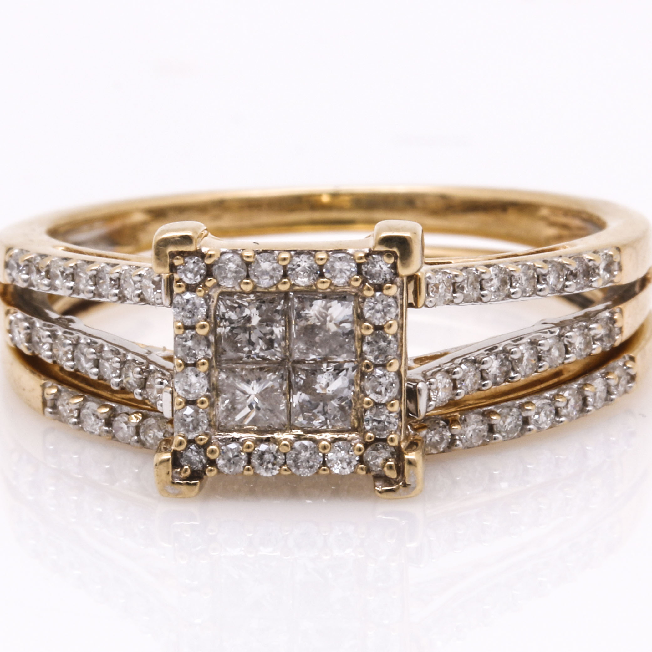 14K Yellow Gold Diamond Wedding Set
