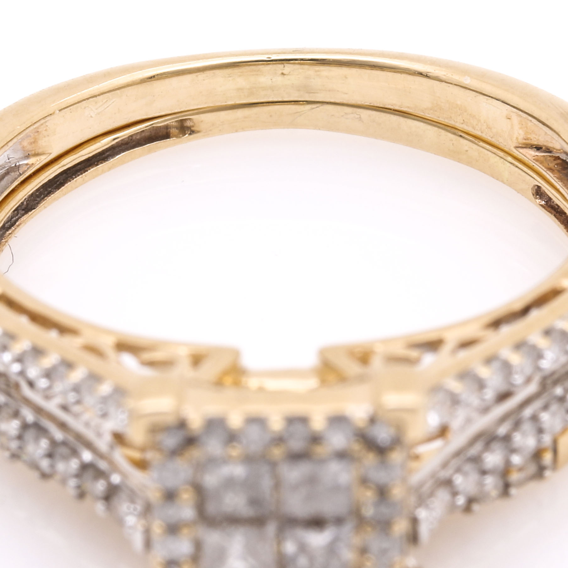 14K Yellow Gold Diamond Wedding Set