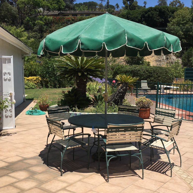 Vintage Finkel Patio Table and Chair Set with Umbrella