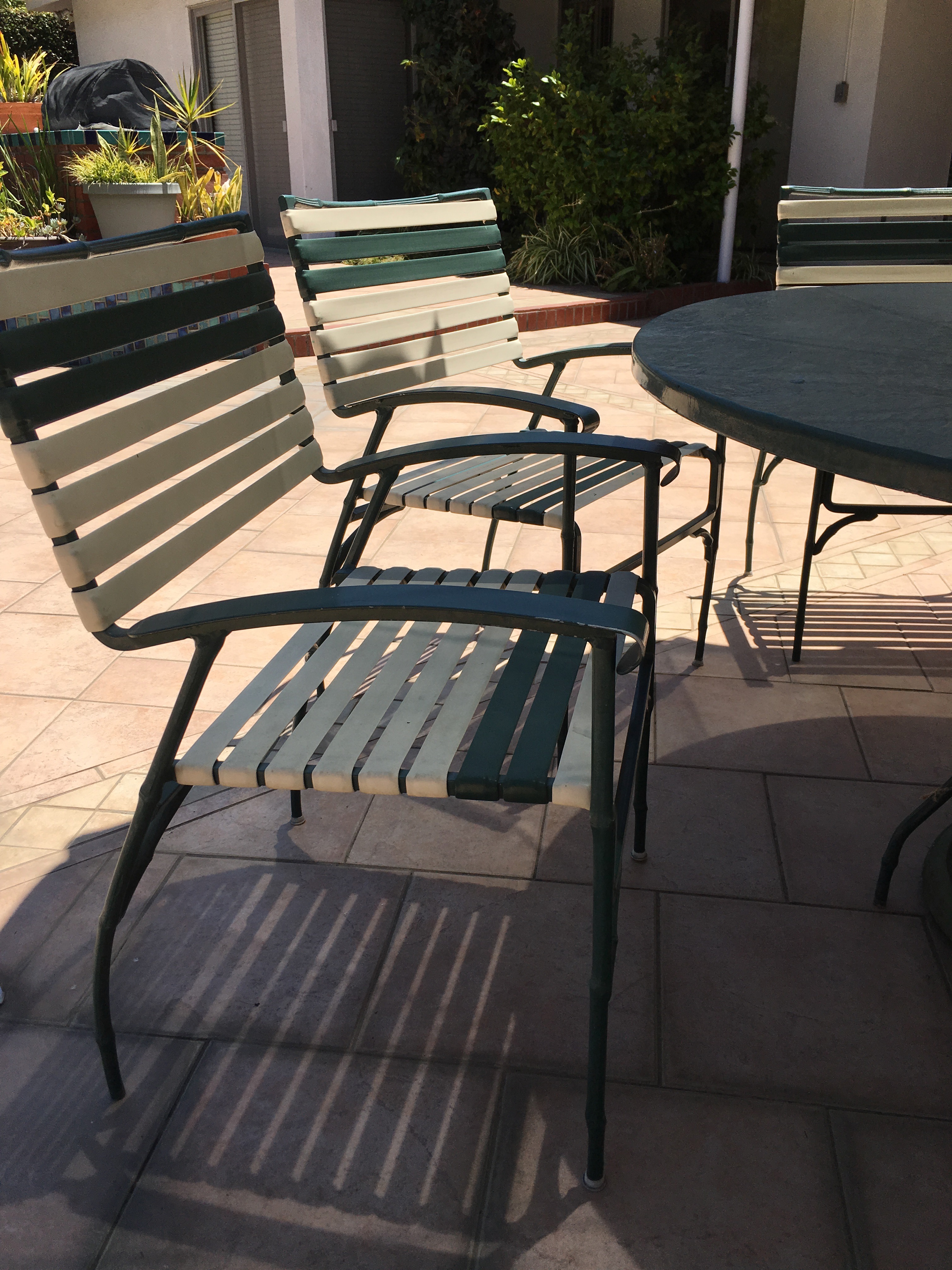 Vintage Finkel Patio Table and Chair Set with Umbrella