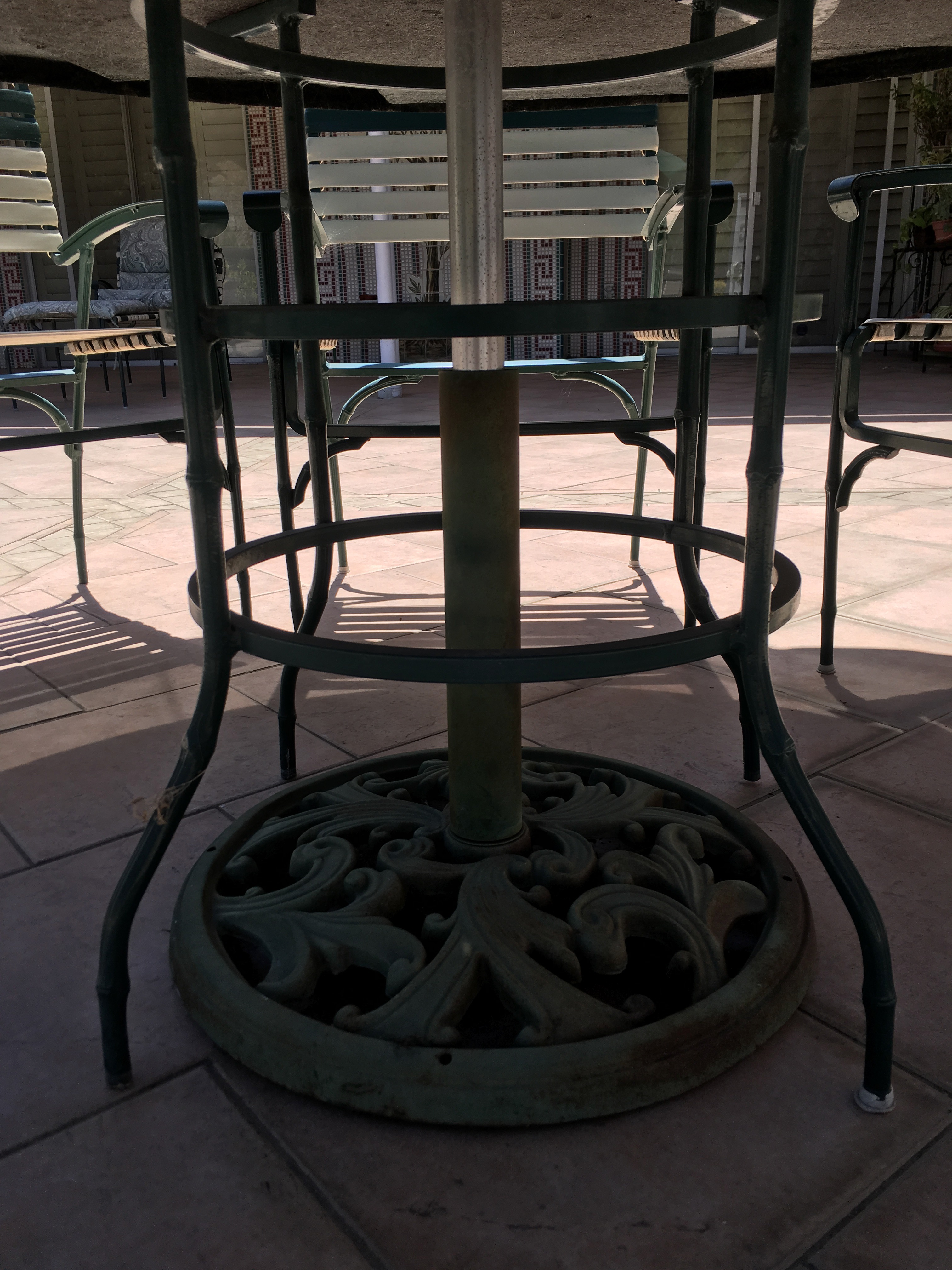 Vintage Finkel Patio Table and Chair Set with Umbrella