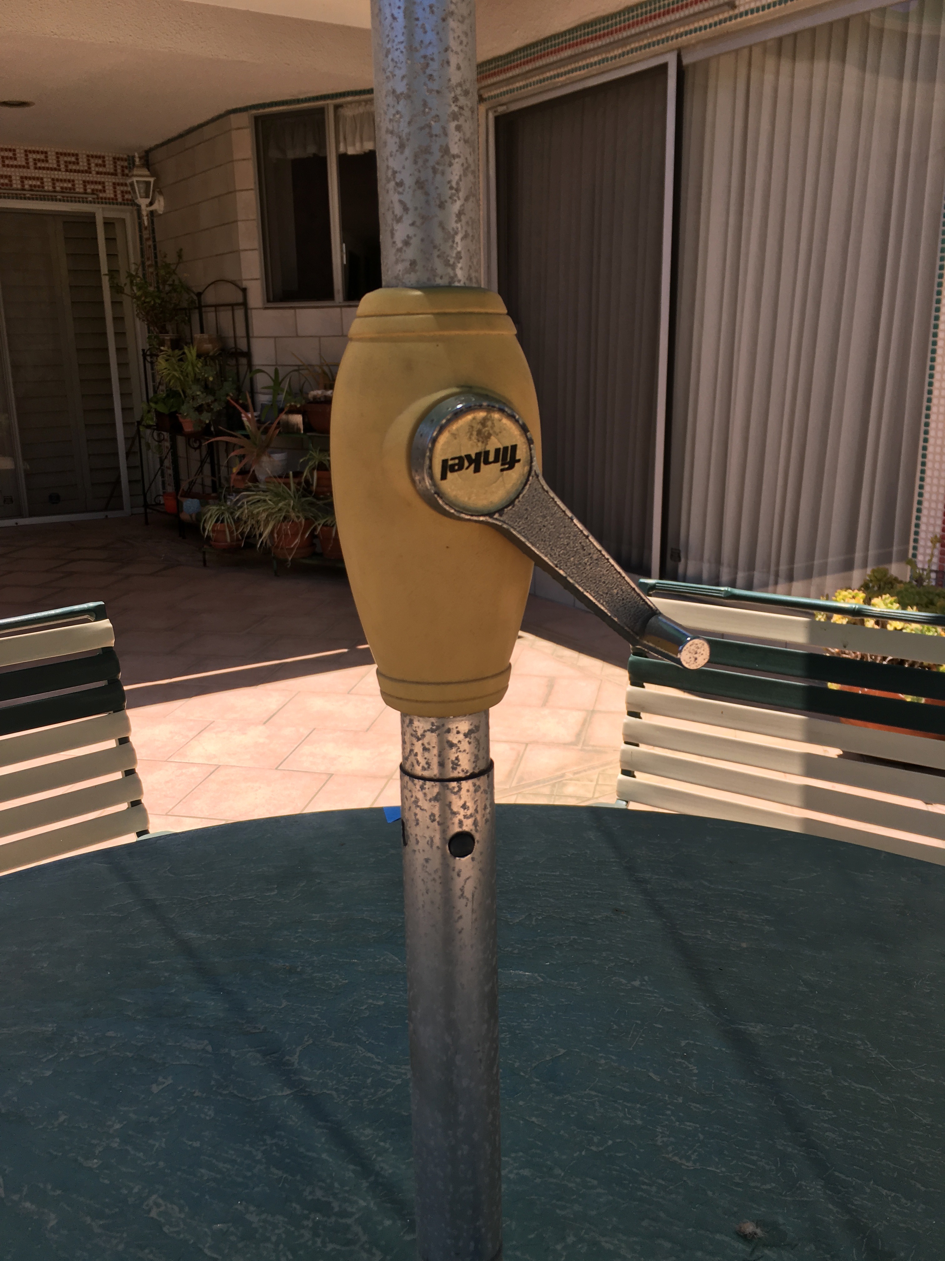 Vintage Finkel Patio Table and Chair Set with Umbrella