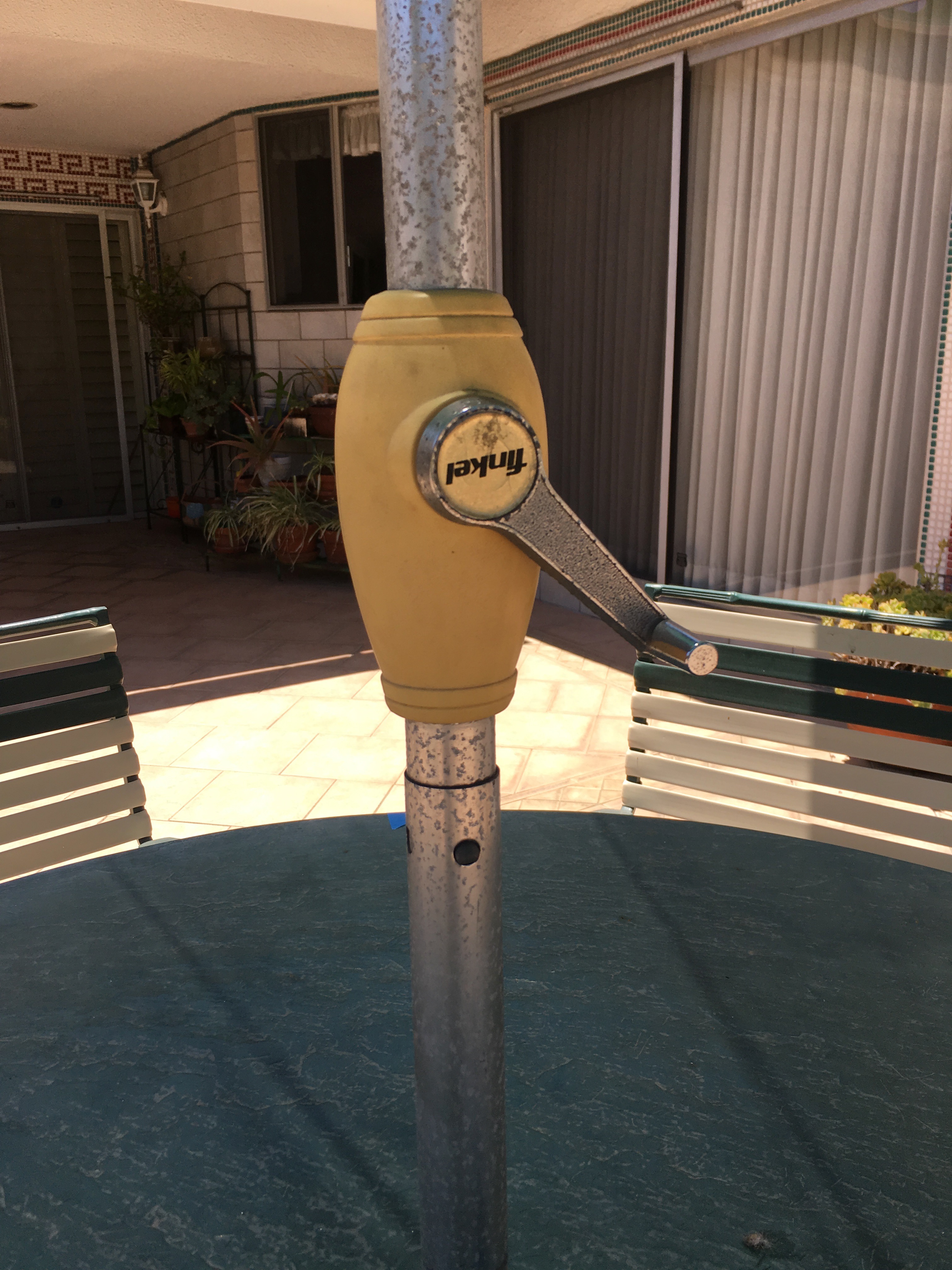 Vintage Finkel Patio Table and Chair Set with Umbrella