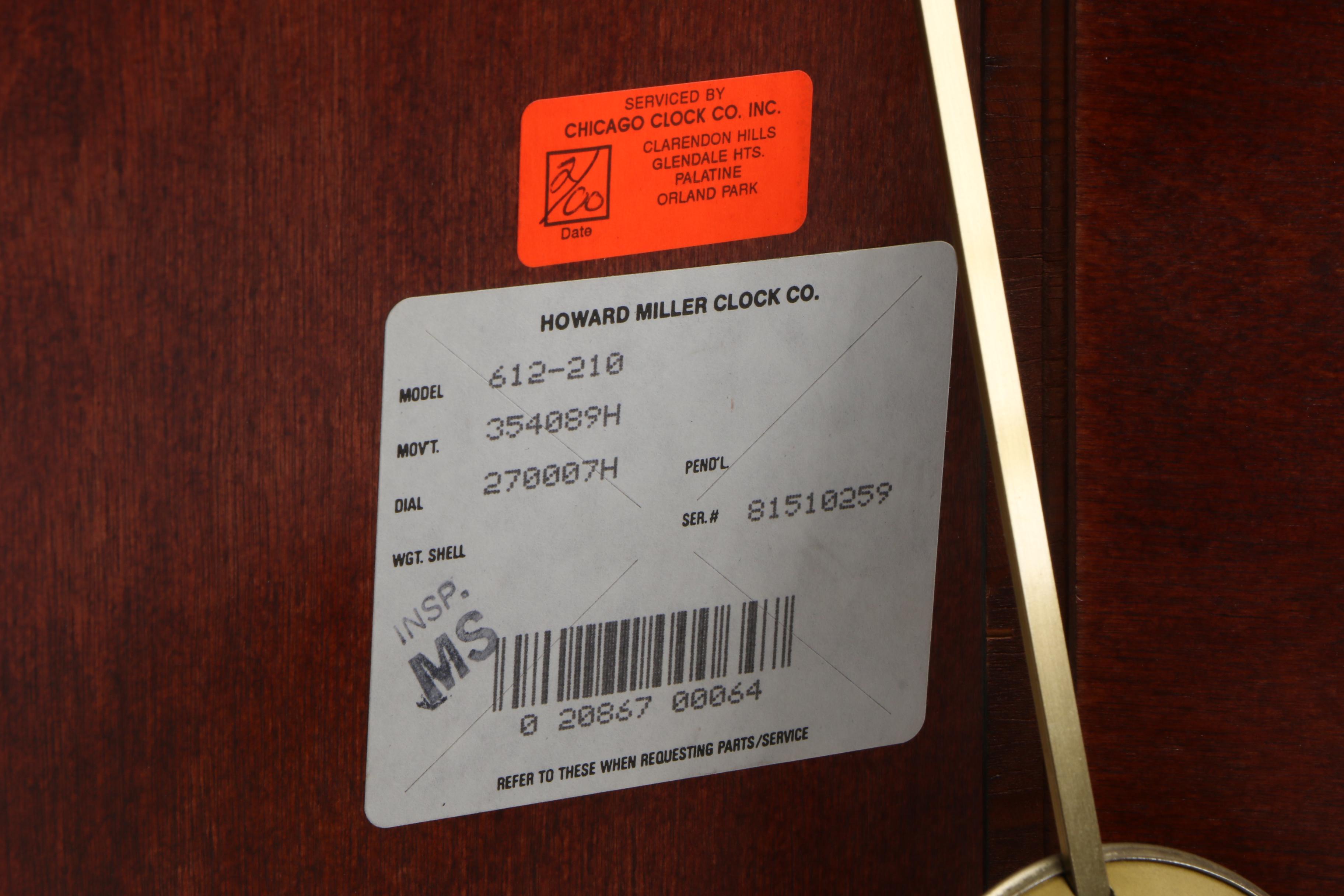 Howard Miller pendulum wall clock