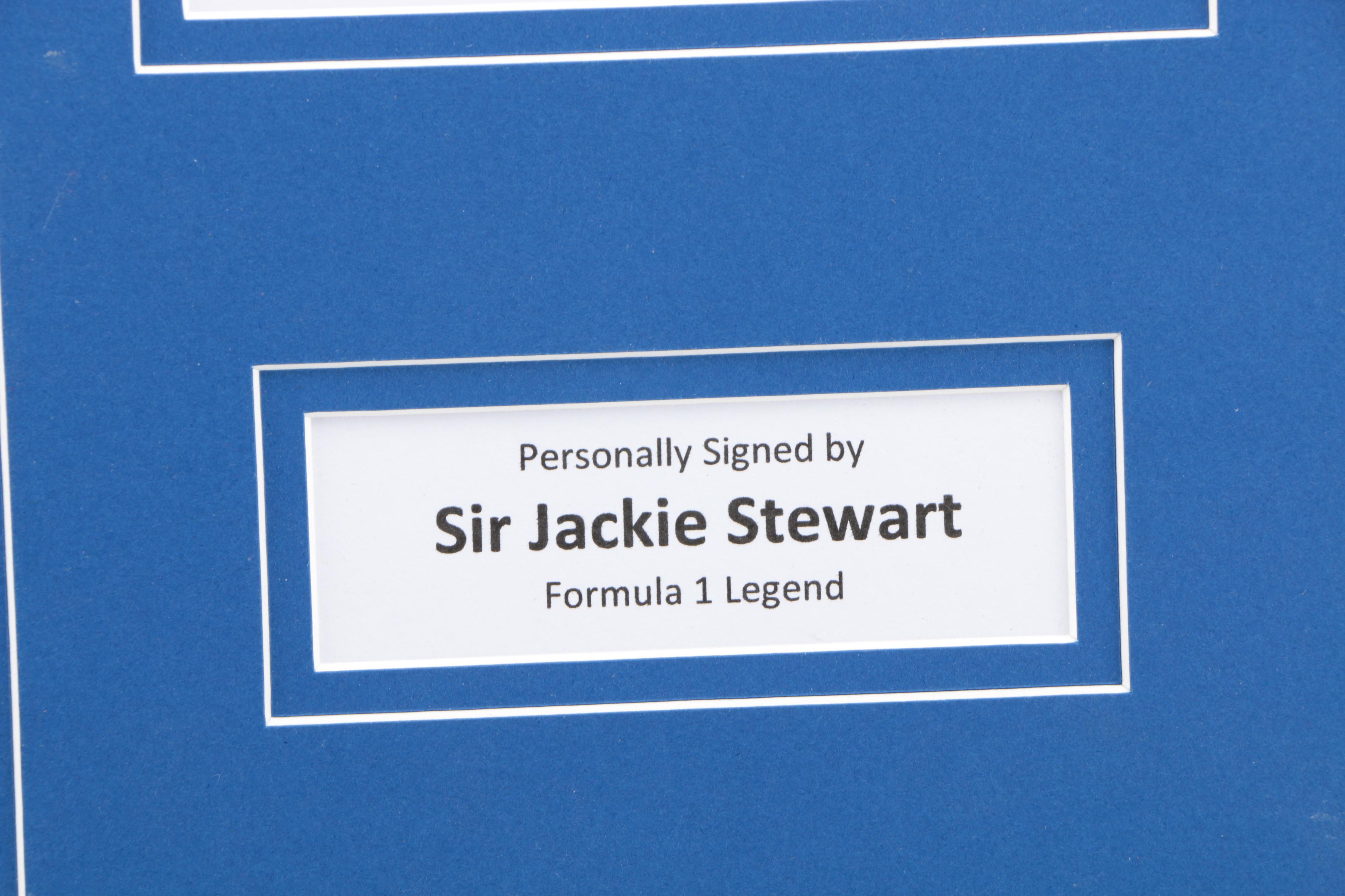 Formula 1 Memorabilia With Sir Jackie Stewart Signature and Collector's Helmet