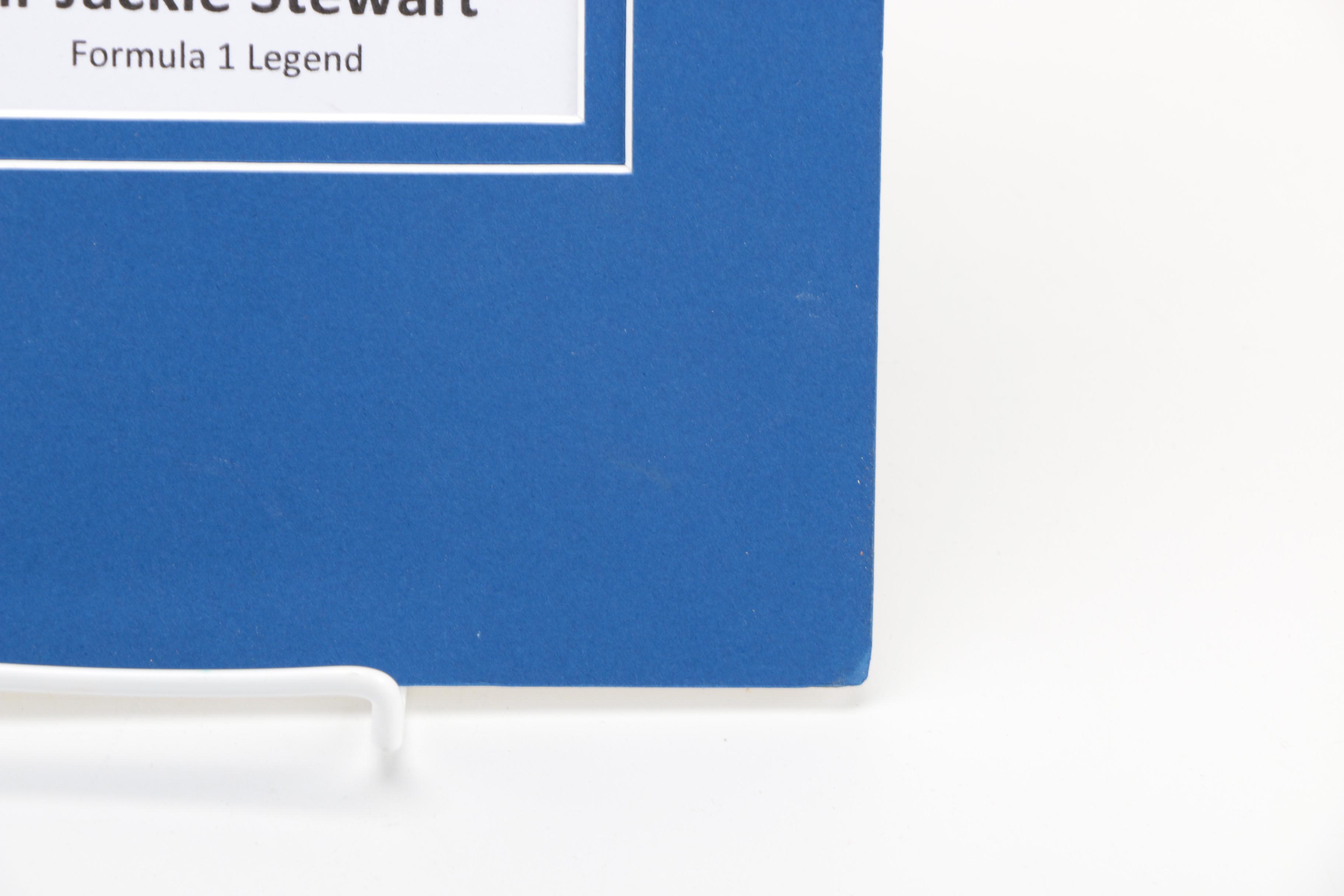 Formula 1 Memorabilia With Sir Jackie Stewart Signature and Collector's Helmet