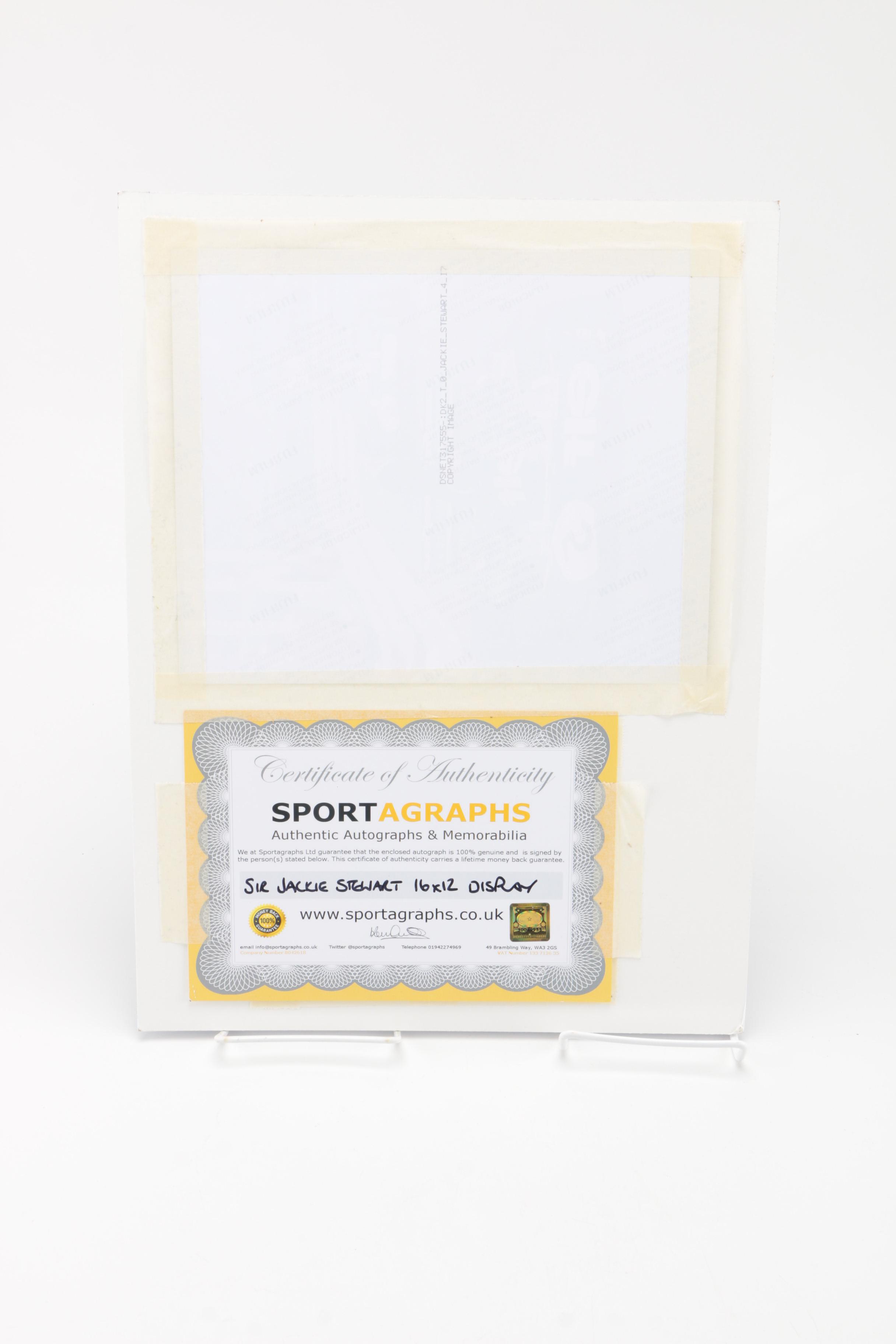 Formula 1 Memorabilia With Sir Jackie Stewart Signature and Collector's Helmet