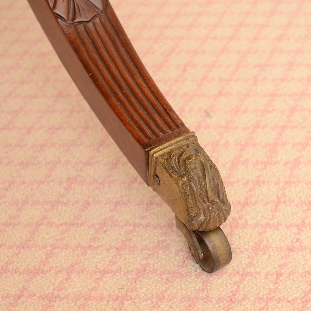 Duncan Phyfe Style Double Pedestal Drop Leaf Desk