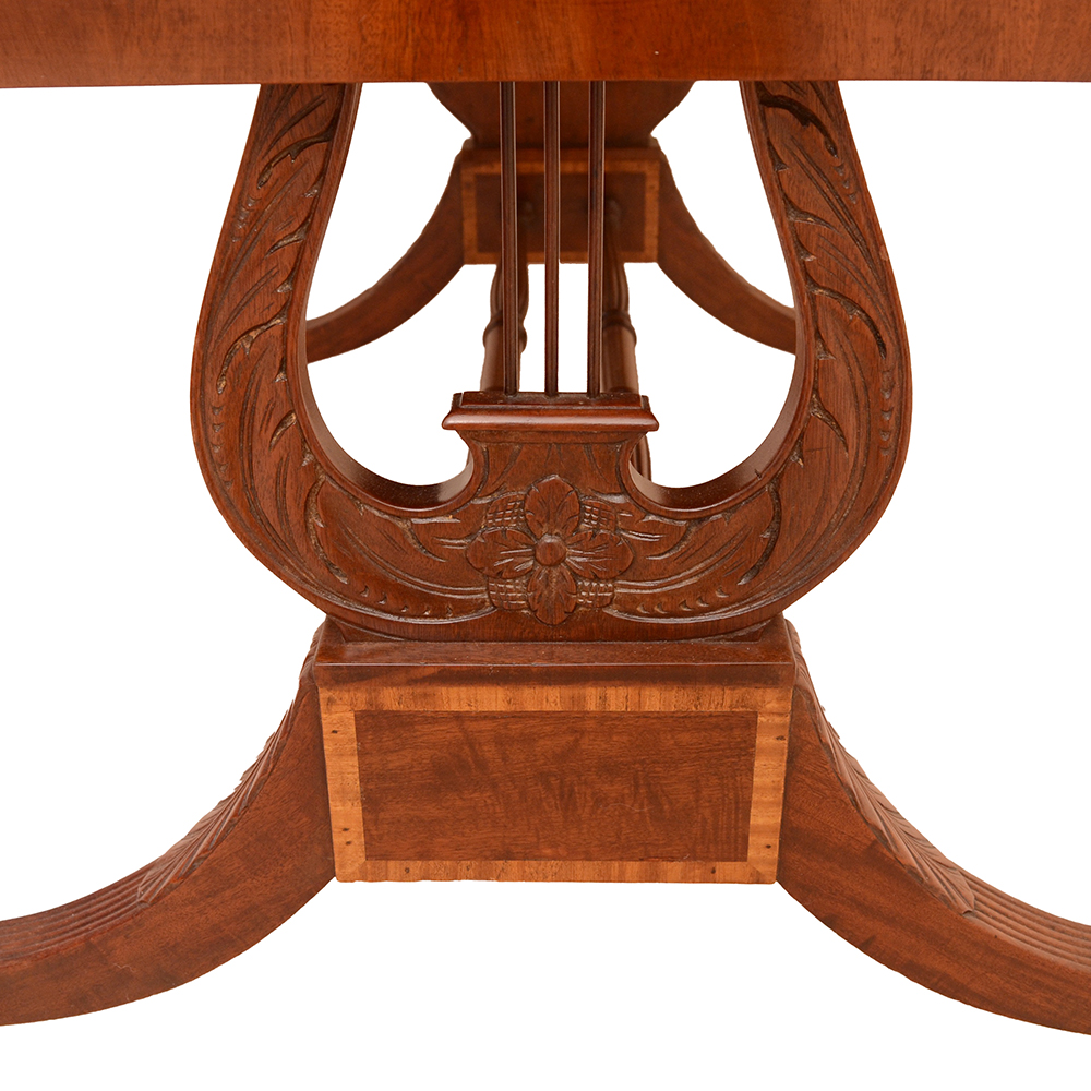 Duncan Phyfe Style Double Pedestal Drop Leaf Desk