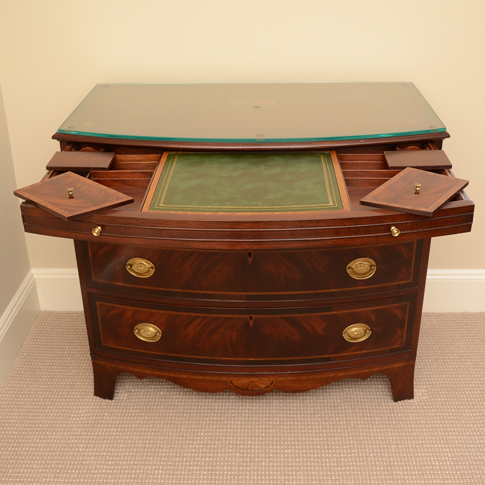 Hepplewhite Style Walnut Veneer Pull-Out Desk