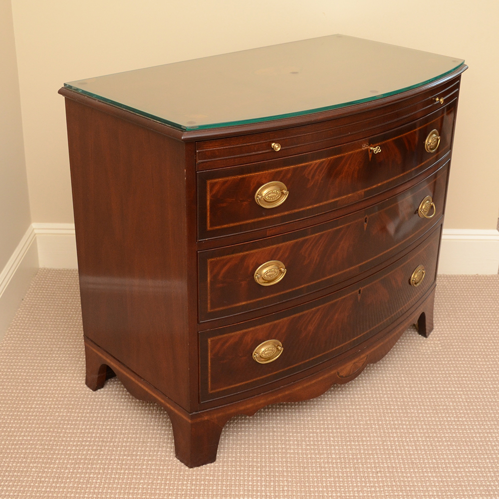 Hepplewhite Style Walnut Veneer Pull-Out Desk