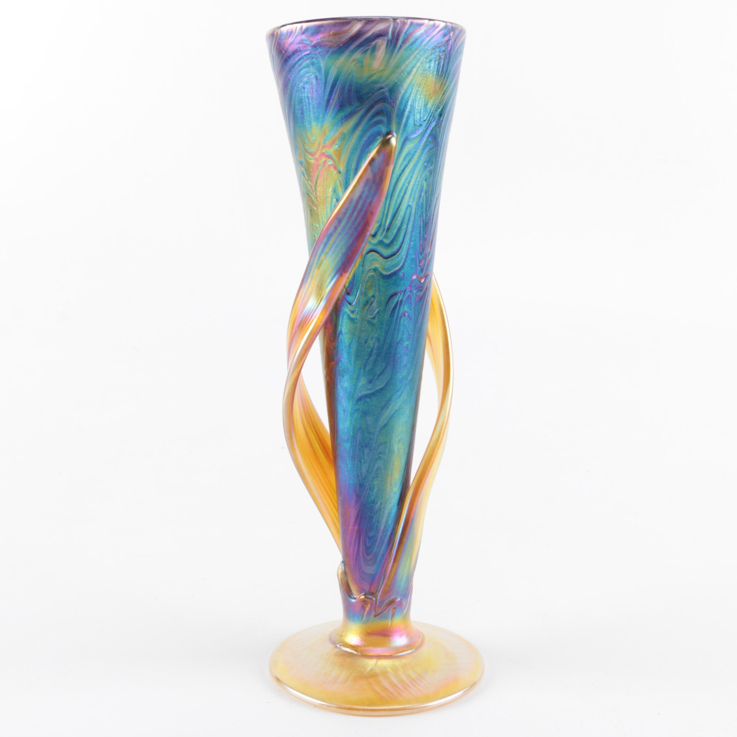 Iridescent Art Glass Vase