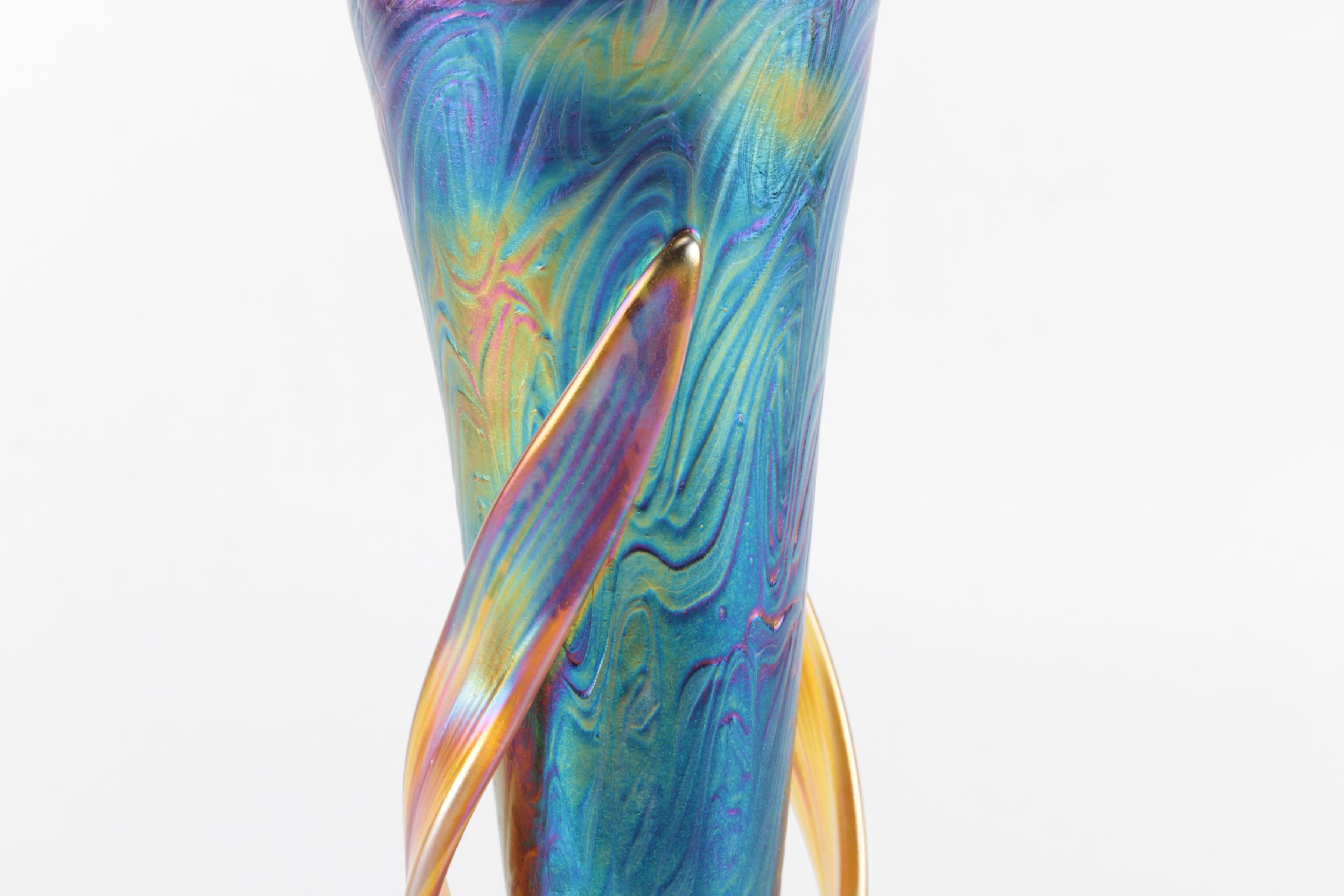 Iridescent Art Glass Vase