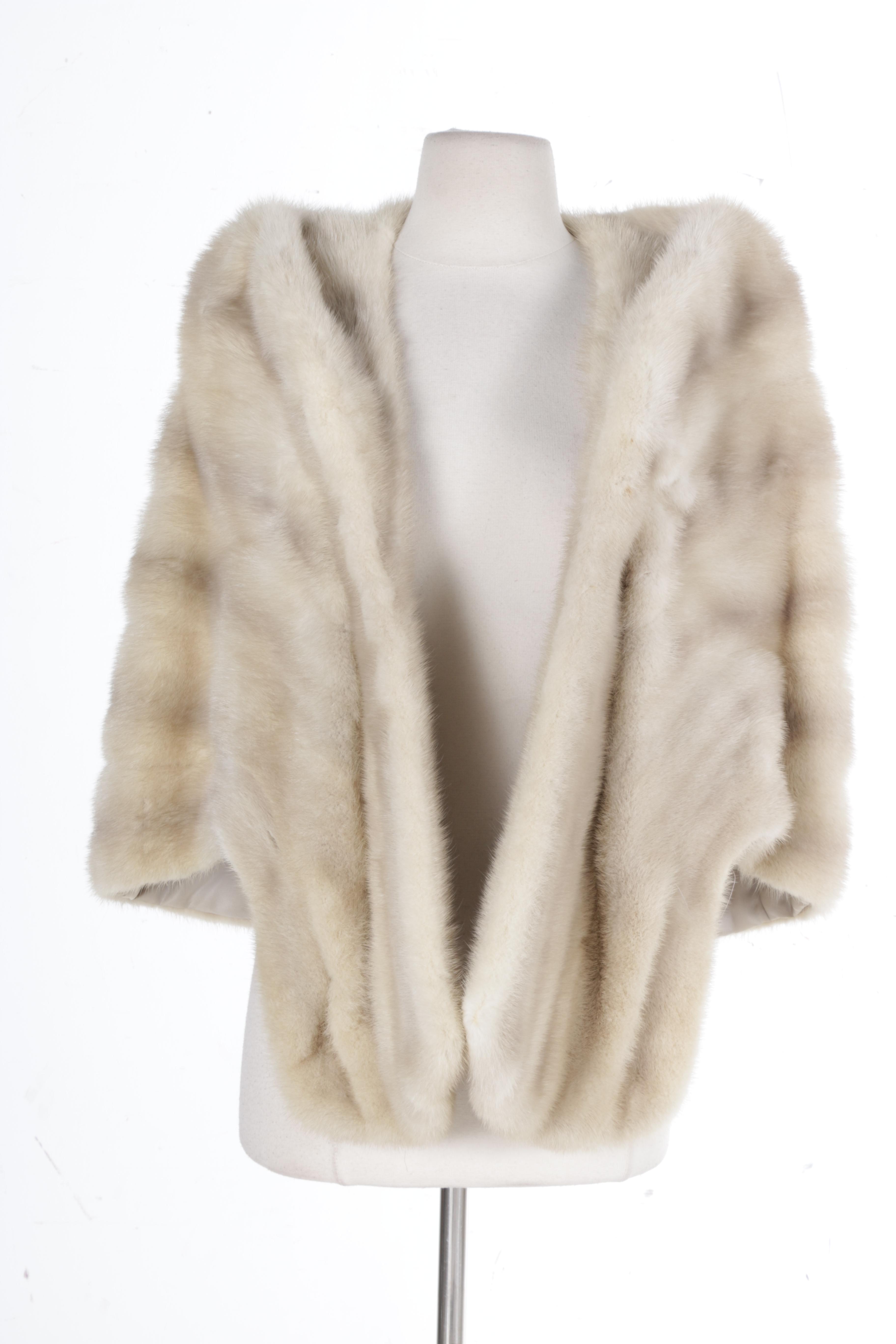 Azurene Blue Grey Mink Stole
