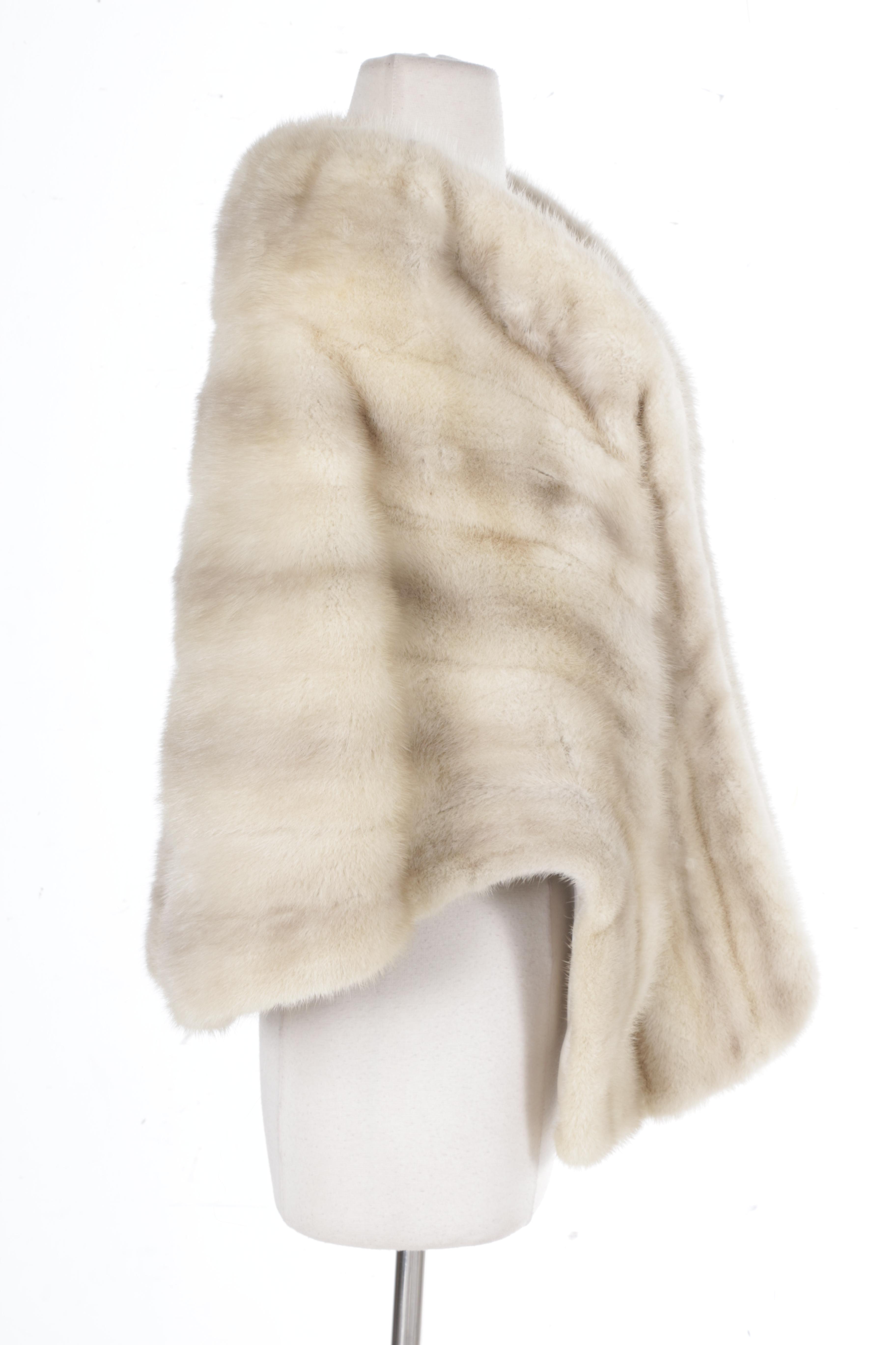 Azurene Blue Grey Mink Stole