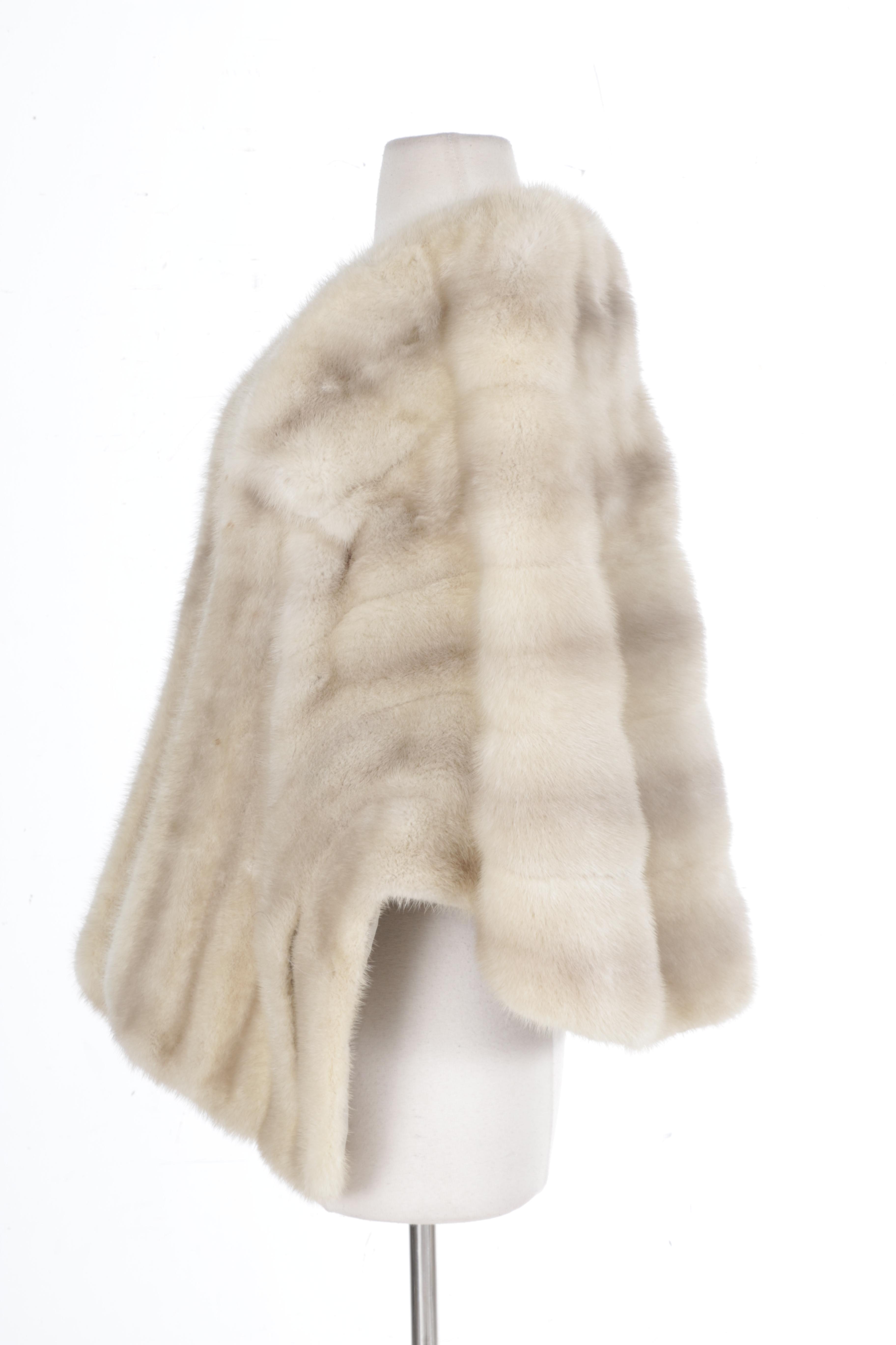 Azurene Blue Grey Mink Stole