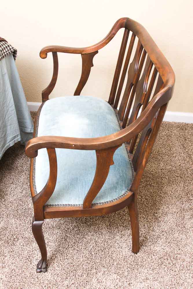 Vintage Edwardian Style Upholstered Settee