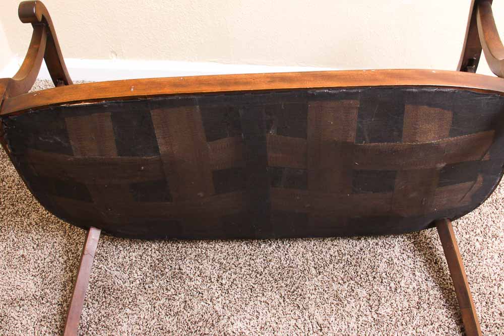 Vintage Edwardian Style Upholstered Settee